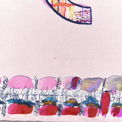 Chanel Silk CC Camellia Square Scarf Pink Multicolor 5 of 5