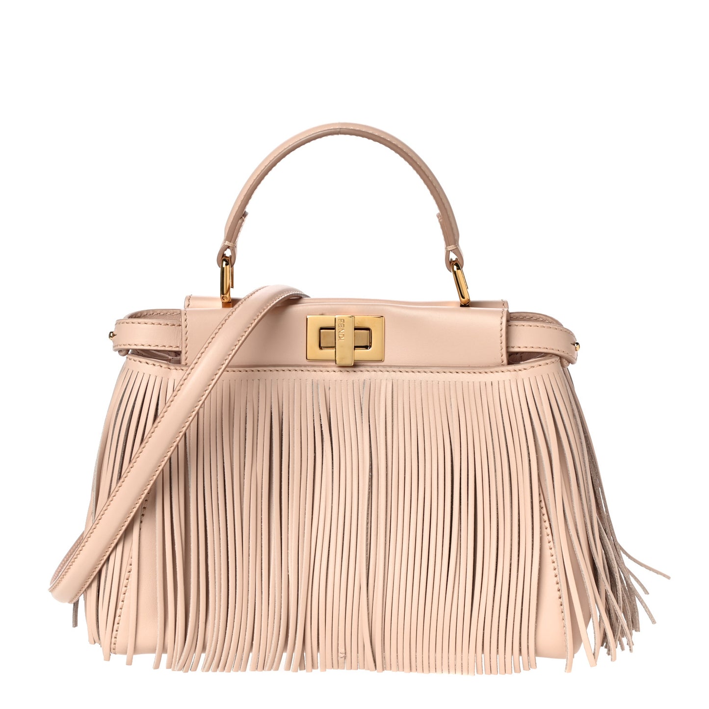 Nappa Fringe Mini Peekaboo Rosa Quarzo