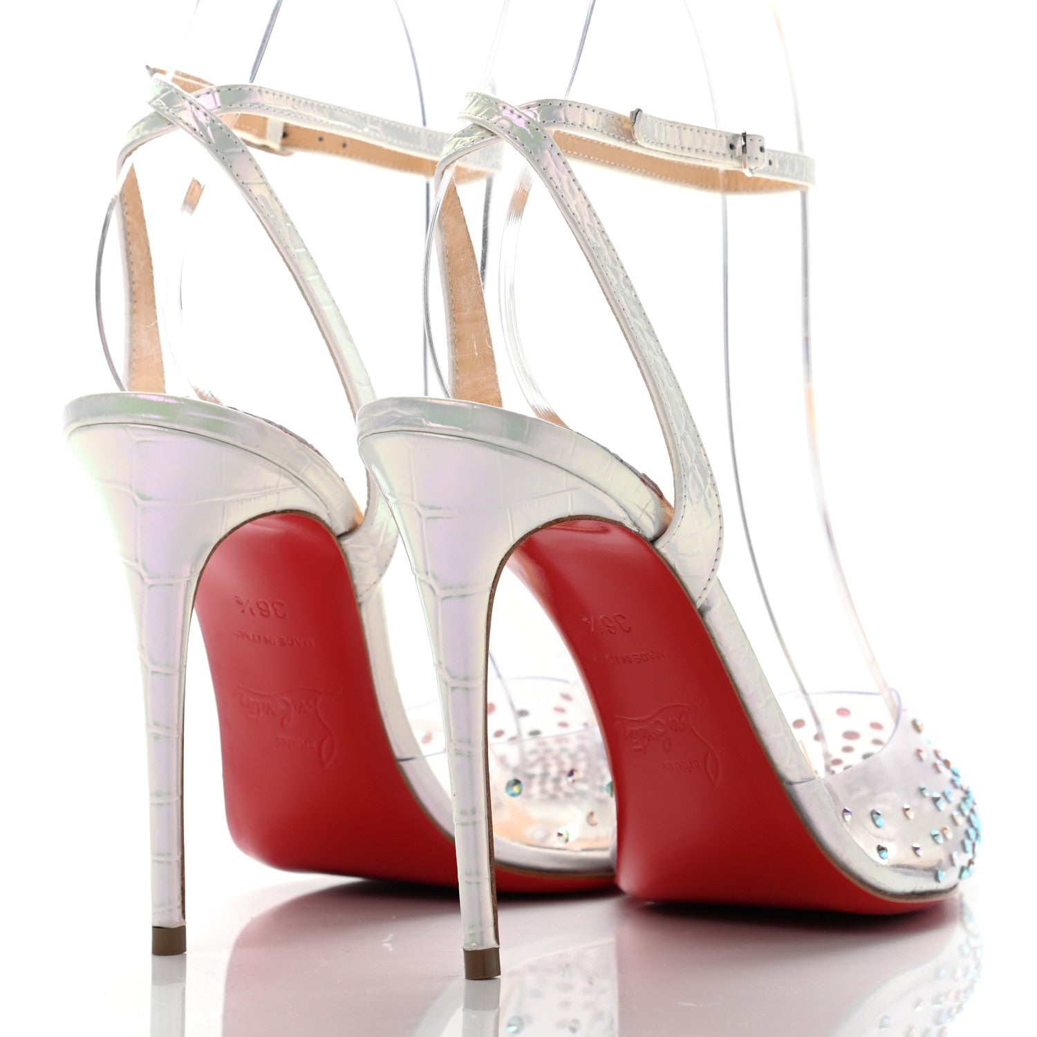 Christian Louboutin PVC Calf Alicoco Spikaqueen 100 Pumps 36.5 Version White 4 of 6