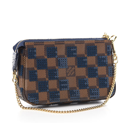 Louis Vuitton Damier Paillettes Mini Pochette Blue 2 of 9