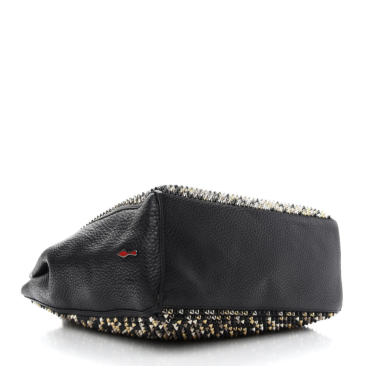 Christian Louboutin Calfskin Panettone Spiked Shopper Tote Black 4 of 13
