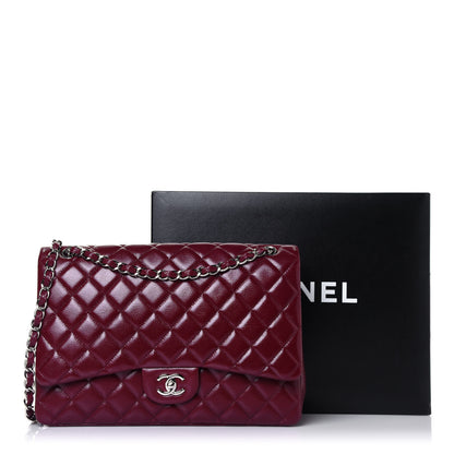 Chanel Caviar Quilted Maxi Single Flap Dark Red 15 of 15