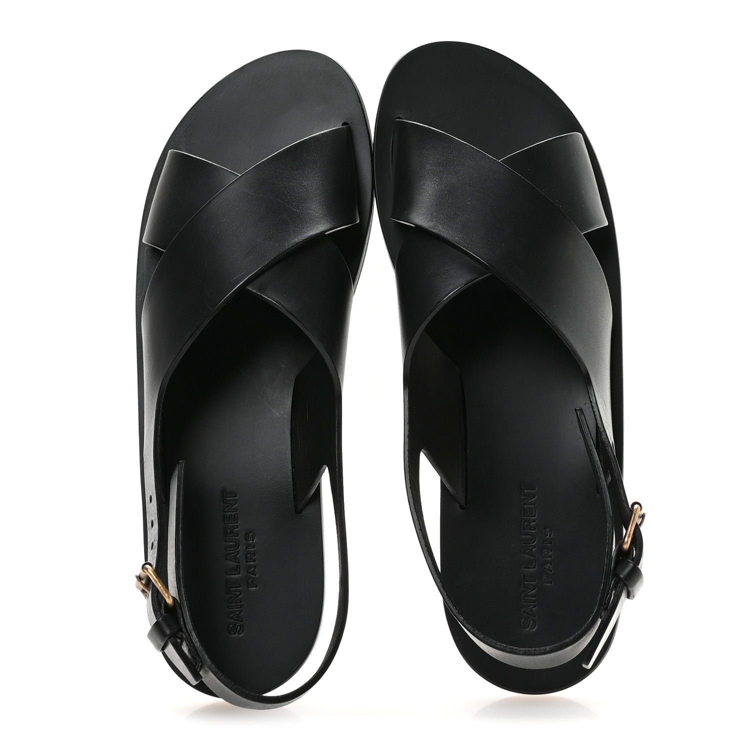 Saint Laurent Calfskin Mens Mojave Sandals 43 Black 2 of 9