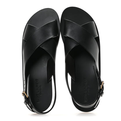 Saint Laurent Calfskin Mens Mojave Sandals 43 Black 2 of 9