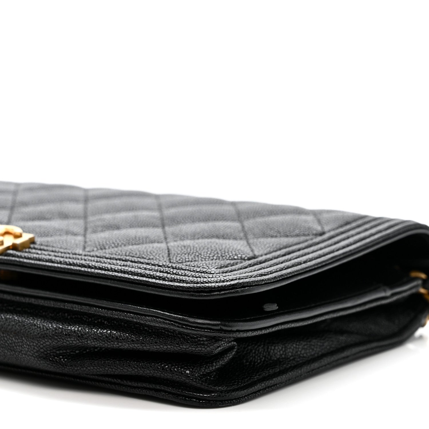 Chanel Caviar Quilted Boy Wallet On Chain WOC Black 11 of 12