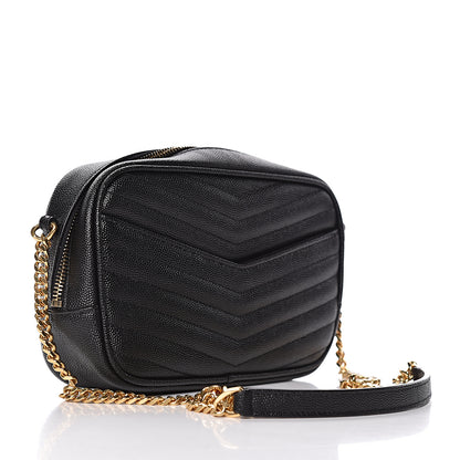 Saint Laurent Grain De Poudre Matelasse Monogram Mini Lou Camera Bag Black 3 of 13