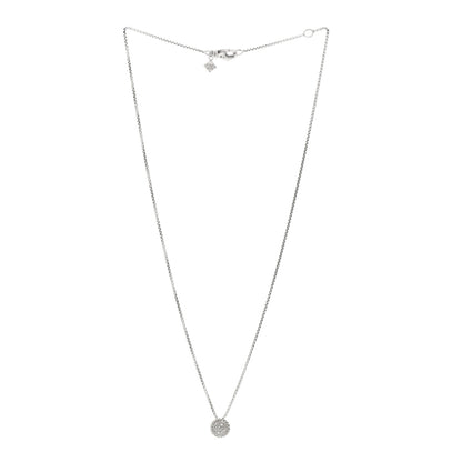 David Yurman Sterling Silver Diamond 9mm Petite Pave Pendant Necklace 3 of 4