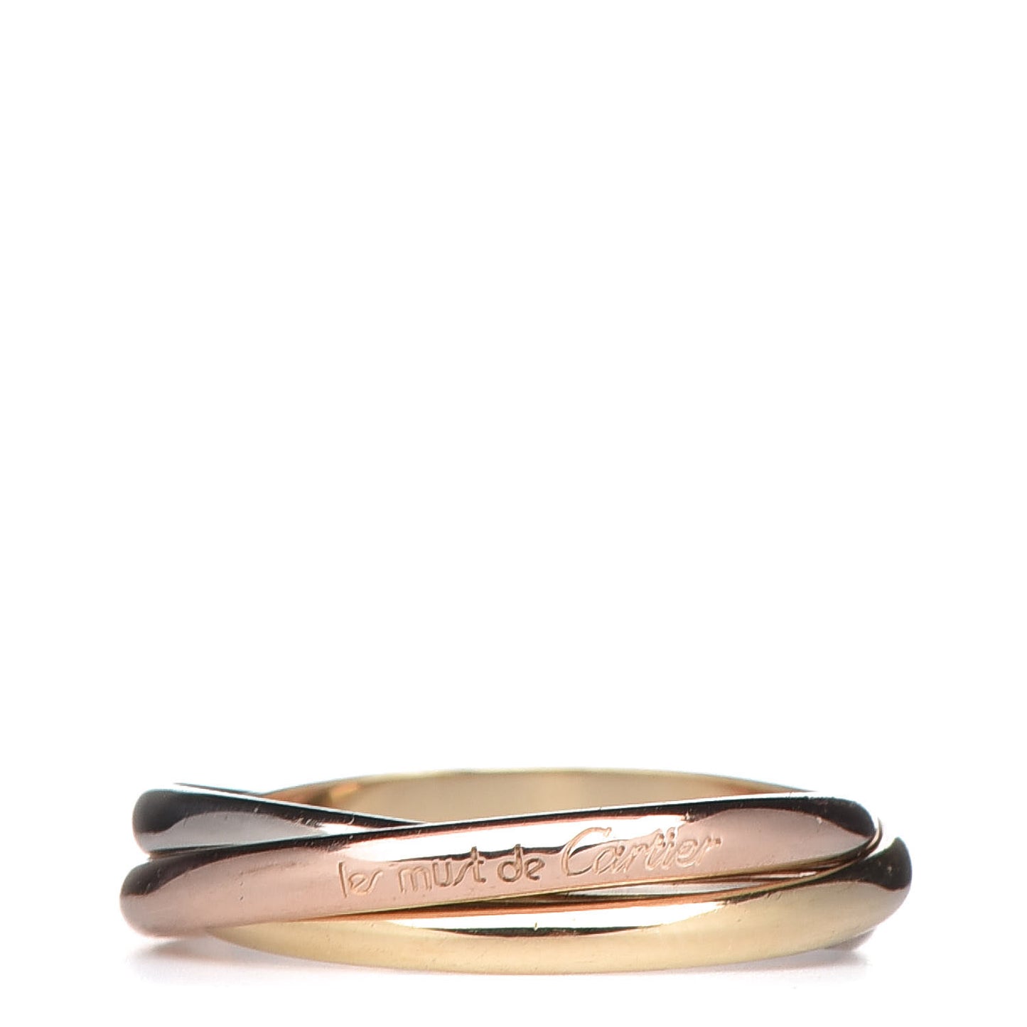 18K Pink Yellow White Gold Extra Small Les Must De Trinity Ring 50 5.25