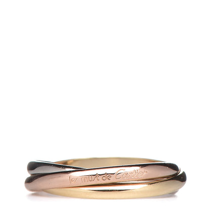 Cartier 18K Pink Yellow White Gold Extra Small Les Must De Trinity Ring 50 5.25 1 of 5