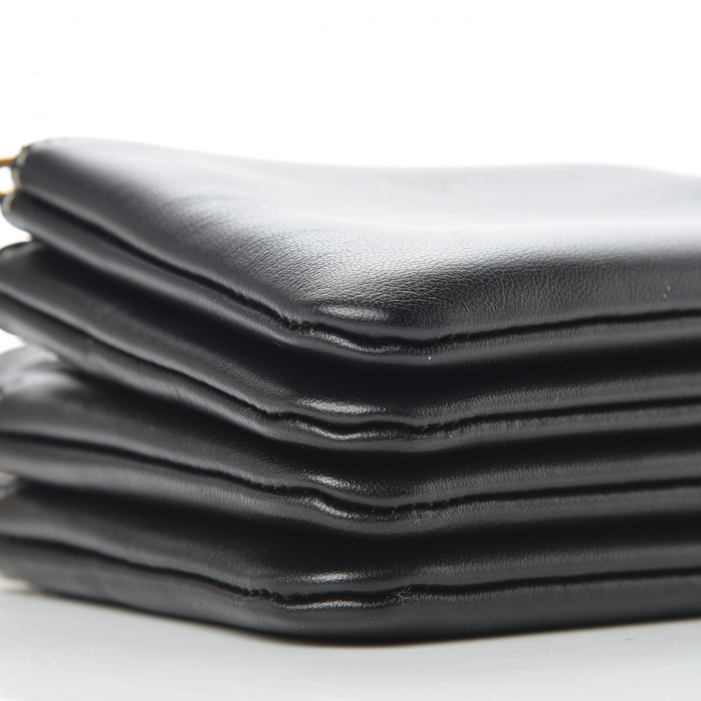 Lambskin Mini Trio Crossbody Bag Black