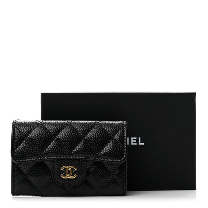 Chanel Caviar Quilted Flap Card Holder Wallet Black 9 of 9