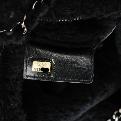Chanel Shearling Suede Calfskin Stitched Hobo Black 7 of 7