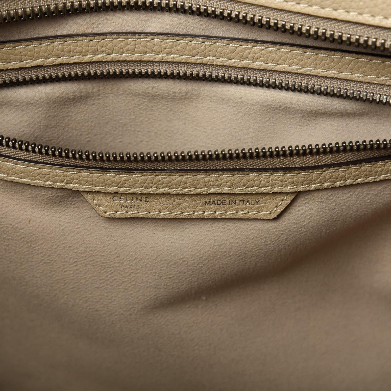 Celine Drummed Calfskin Shoulder Luggage Dune 8 of 9