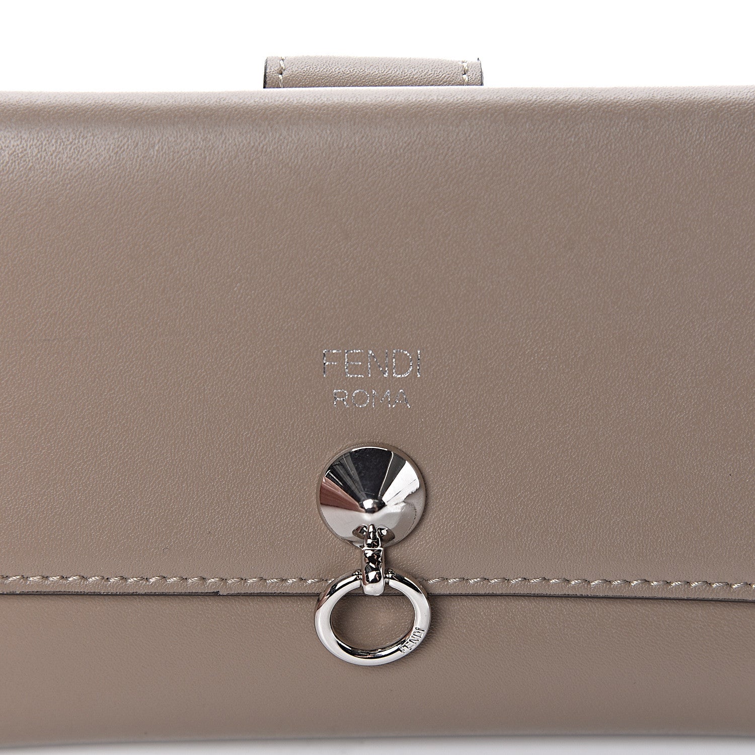 Fendi Vitello Liberty Century Lucido By The Way Medium Bi-Fold Wallet Tortora 9 of 9
