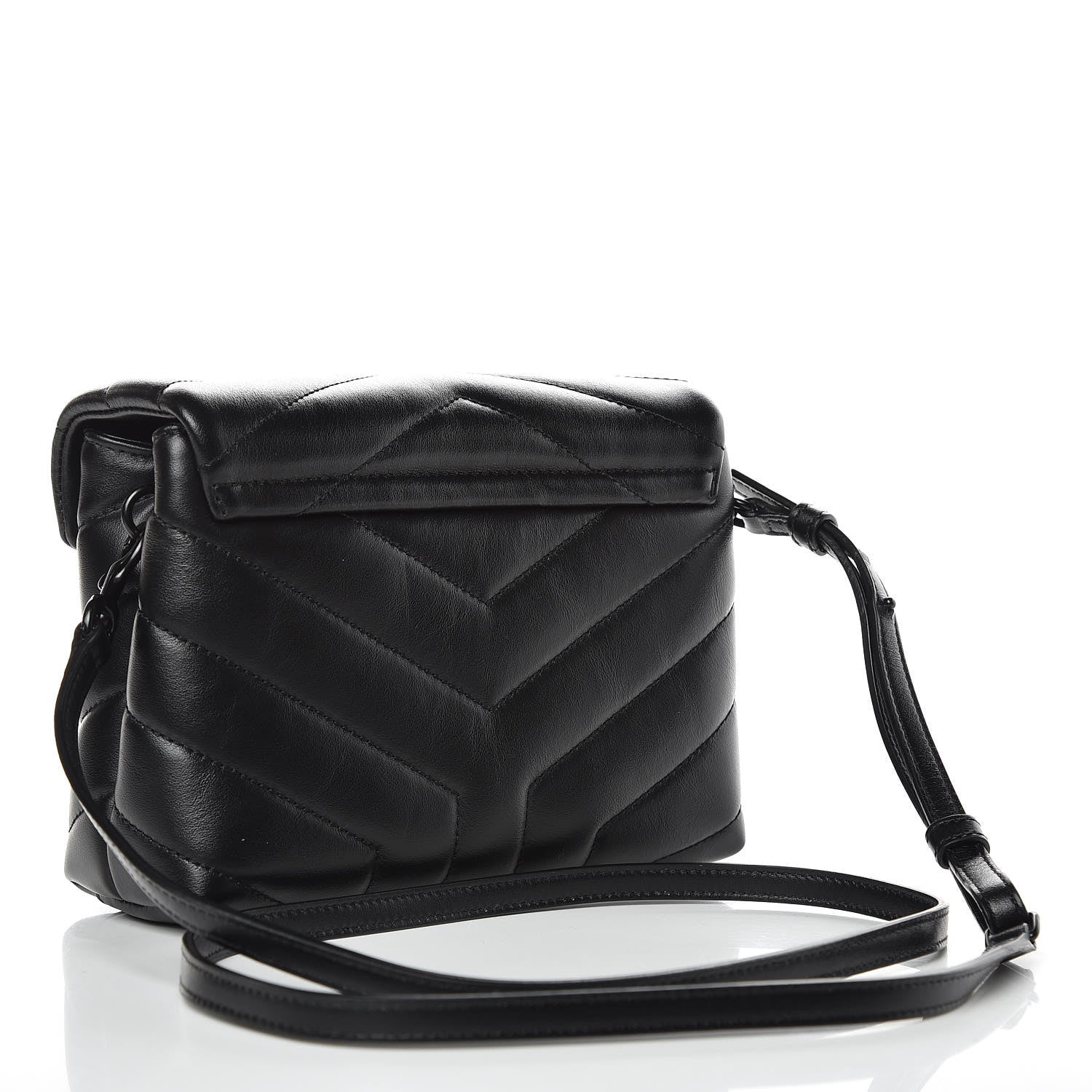 Saint Laurent Calfskin Y Quilted Monogram Toy Loulou Crossbody Bag Black 4 of 10