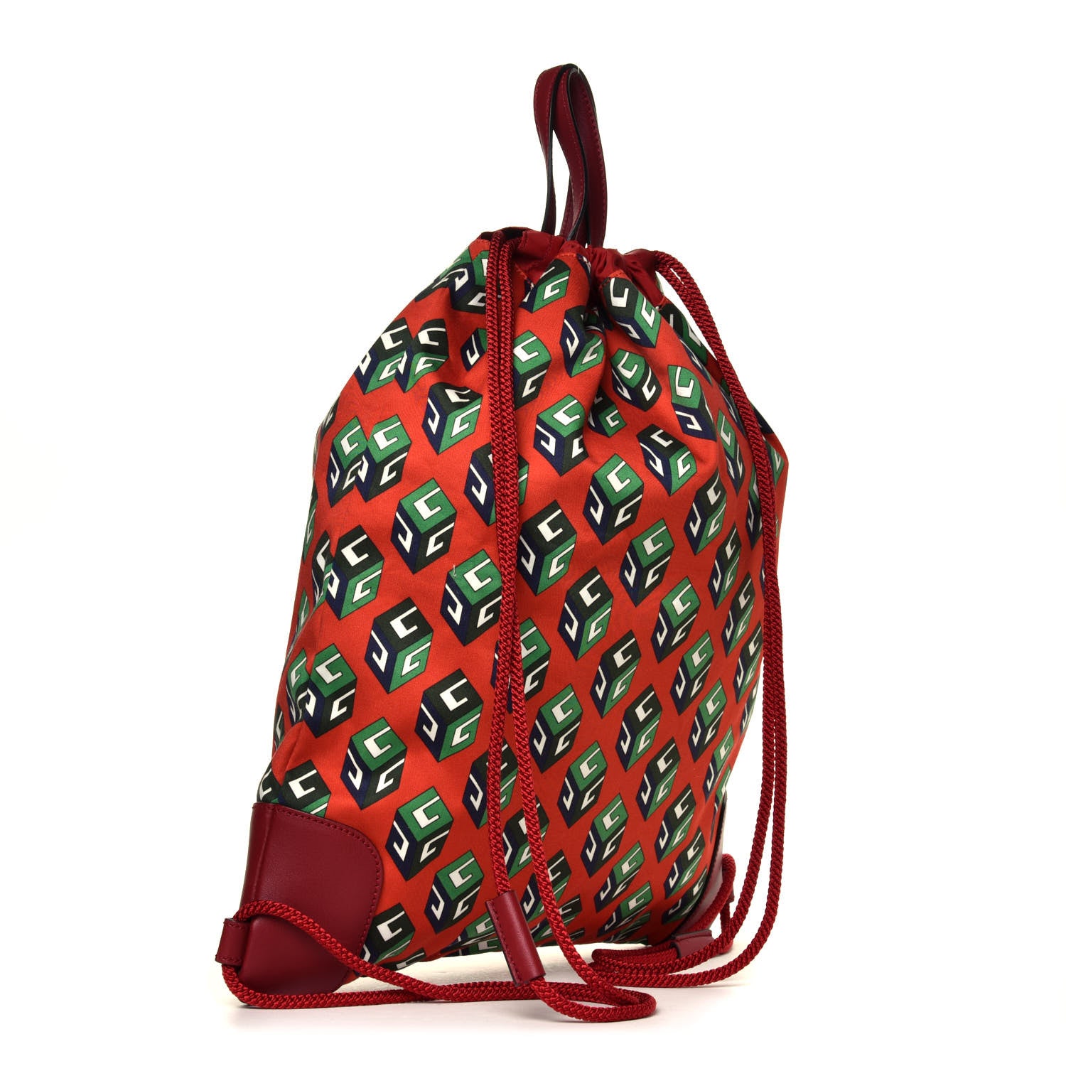 Gucci Cotton GG Wallpaper Neo Vintage Drawstring Backpack Vulcanic Red 3 of 8