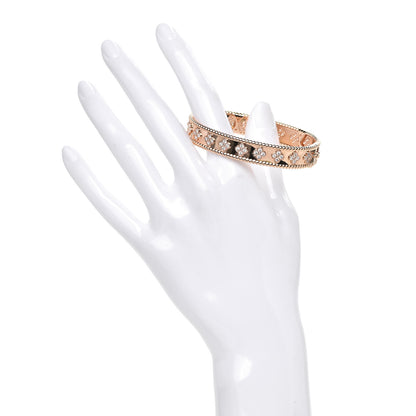 Van Cleef & Arpels 18K Rose Gold Diamond Perlee Clovers Bangle Bracelet M 2 of 5