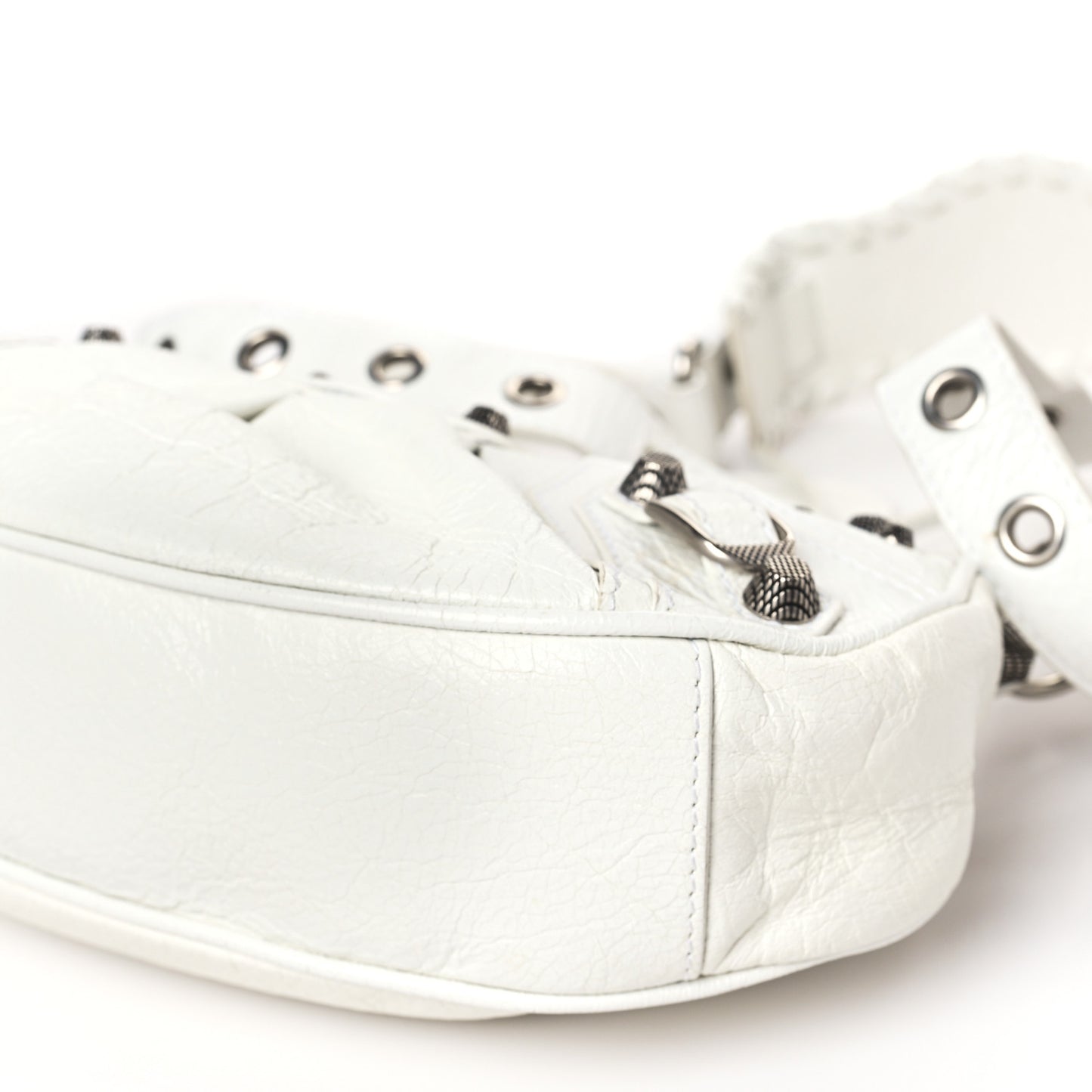 Agneau Arena Le Cagole Shoulder Bag XS Optic White