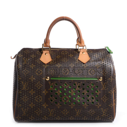 Louis Vuitton Monogram Perforated Speedy 30 Green 1 of 7