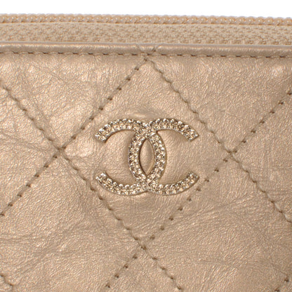 Chanel Calfskin Large Zip Around Wallet Gold 4 of 9