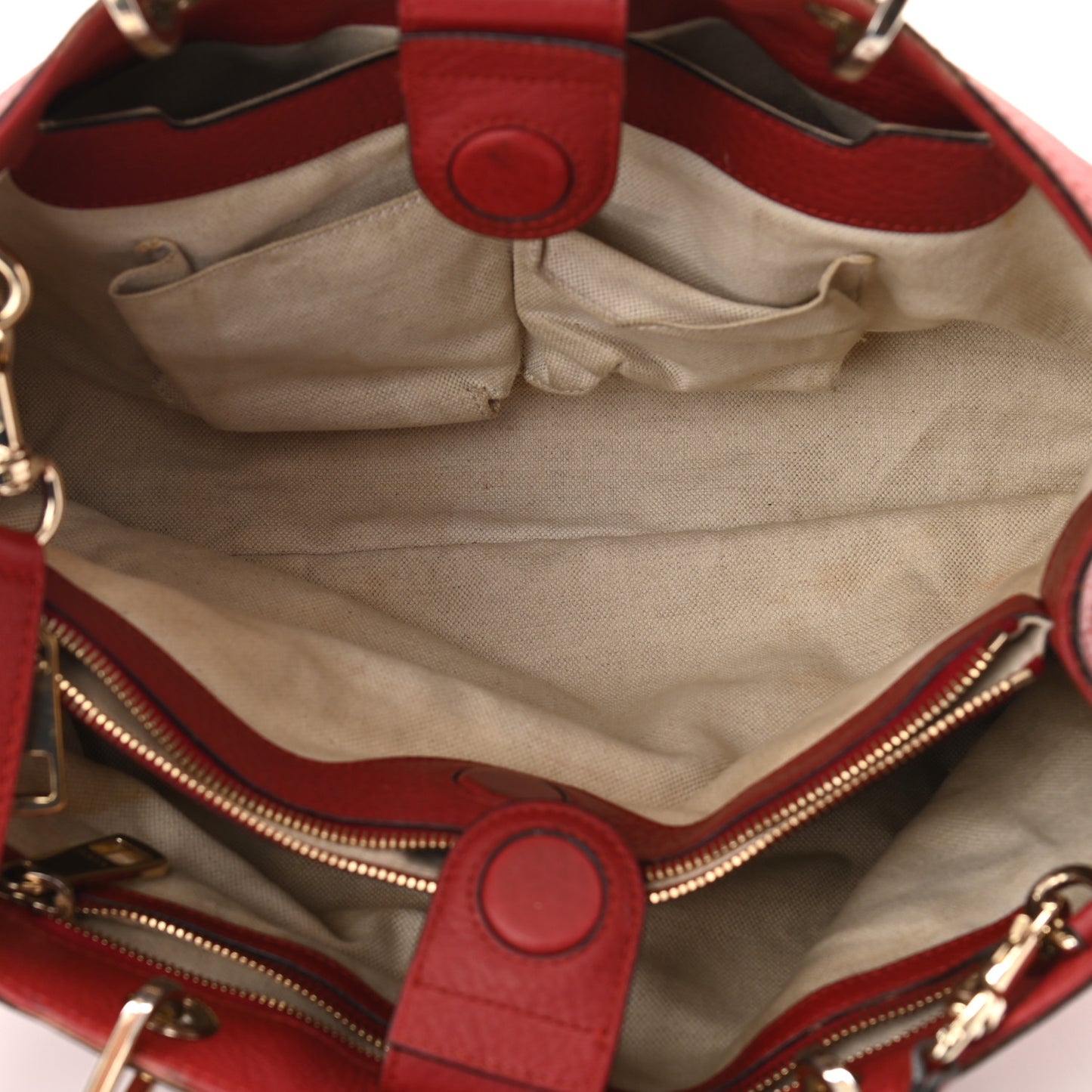 Pebbled Calfskin Medium Bamboo Shopper Tote Red