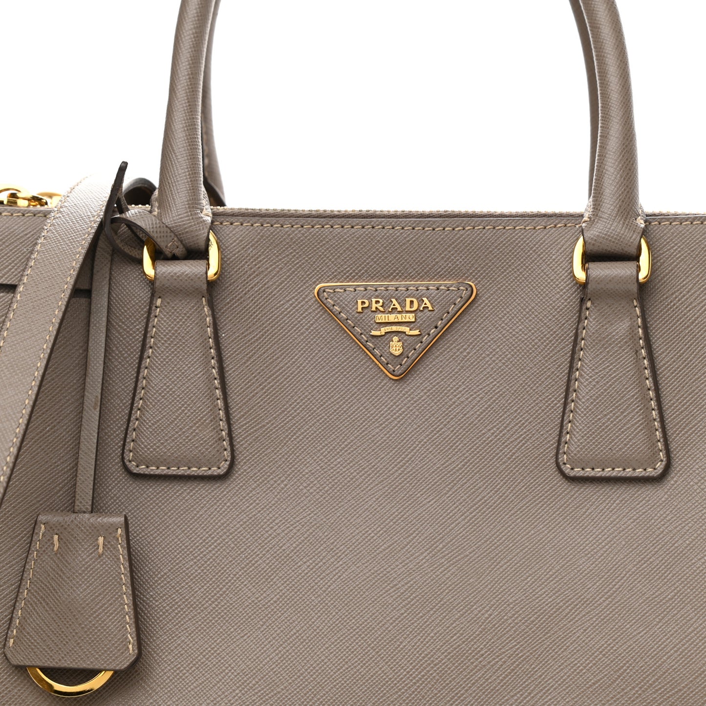 Saffiano Small Galleria Double Zip Tote Argilla