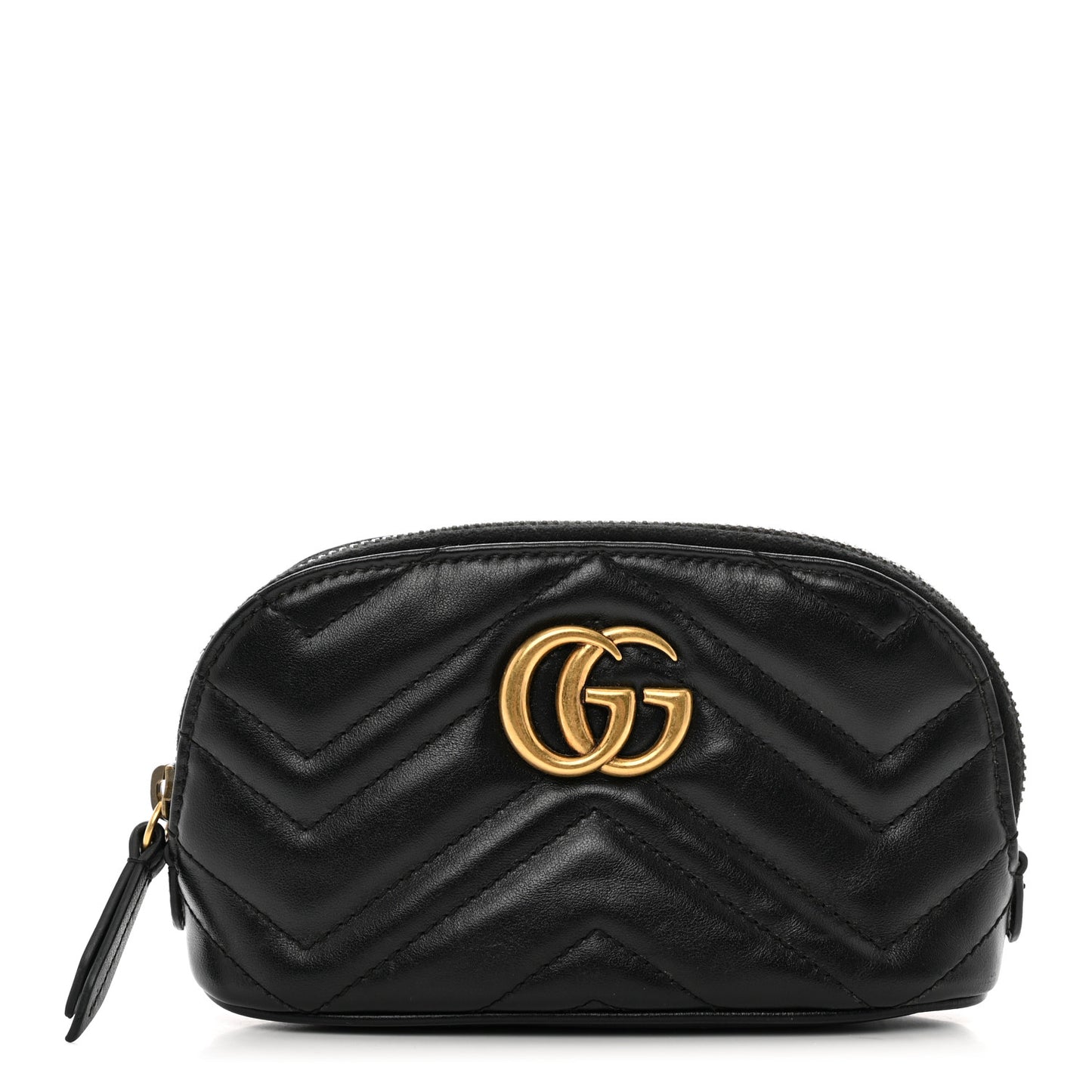 Calfskin Matelasse GG Marmont Pouch Cosmetic Case Black