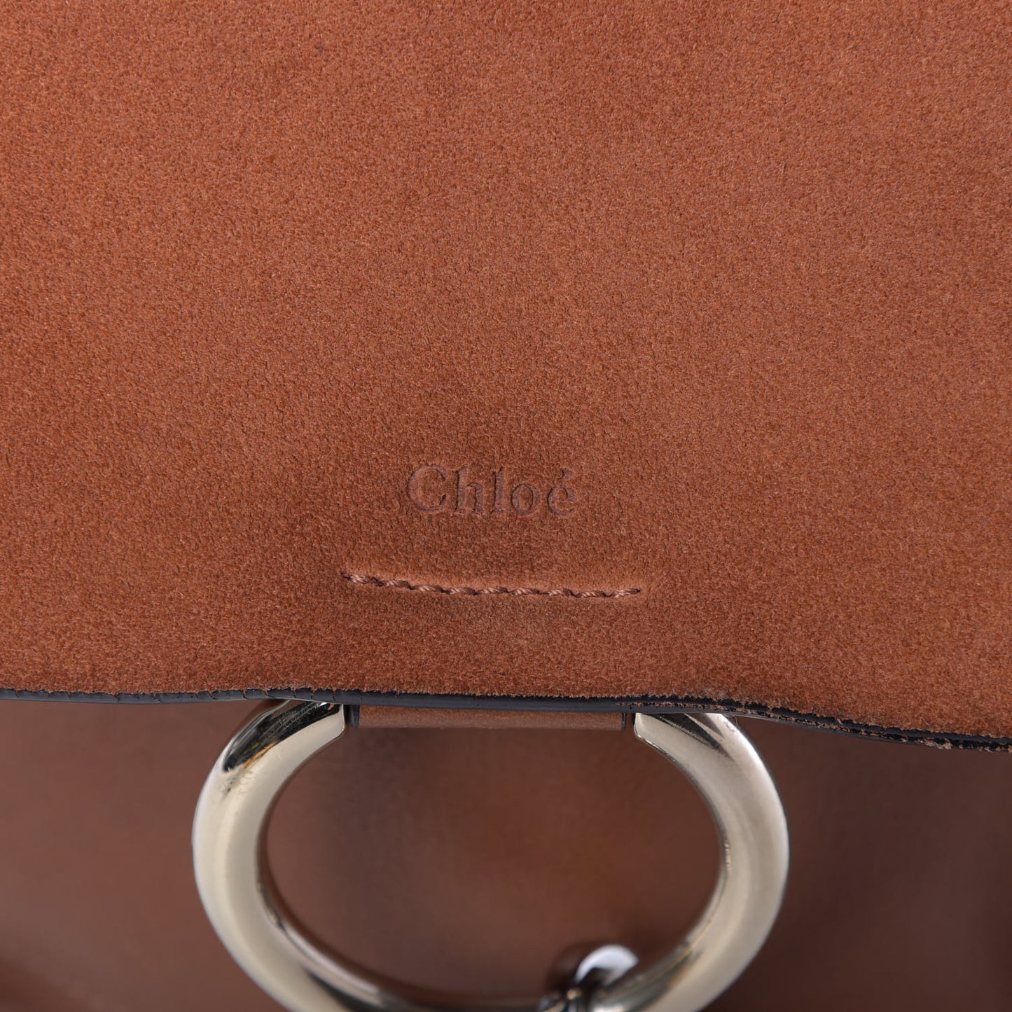 Suede Calfskin Small Faye Backpack Tobacco