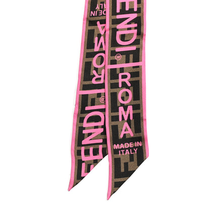 Fendi Silk FF 1974 Roma Logo Wrappy Scarf Rosa Fluo 2 of 3