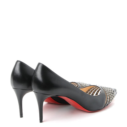 Christian Louboutin Kid Bareta 70 Pumps 39 Black Silver 4 of 8