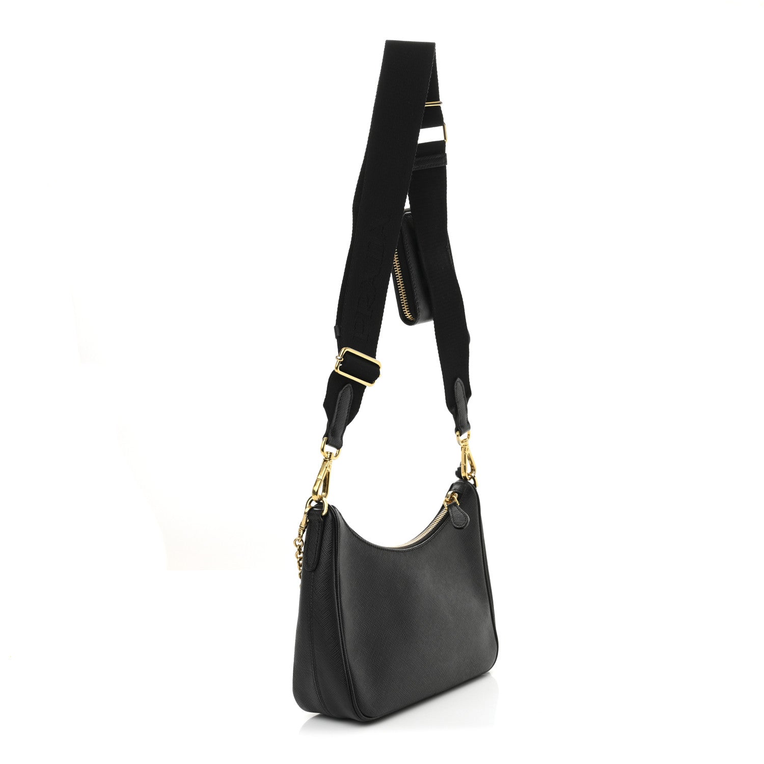 Prada Saffiano Lux Re-Edition 2005 Shoulder Bag Black 3 of 11