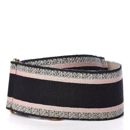 Christian Dior Canvas Embroidered Shoulder Strap Rose Multicolor 3 of 8