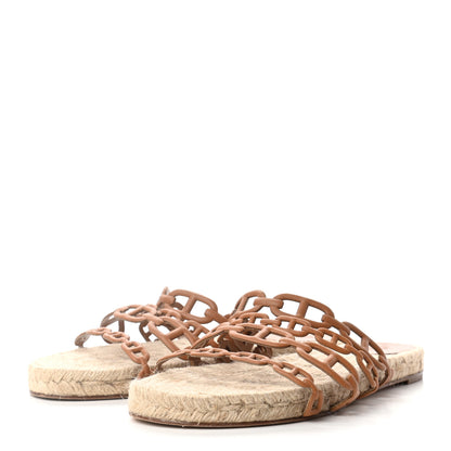 Hermes Nappa Ancone Espadrille Sandals 41 Naturel 3 of 7
