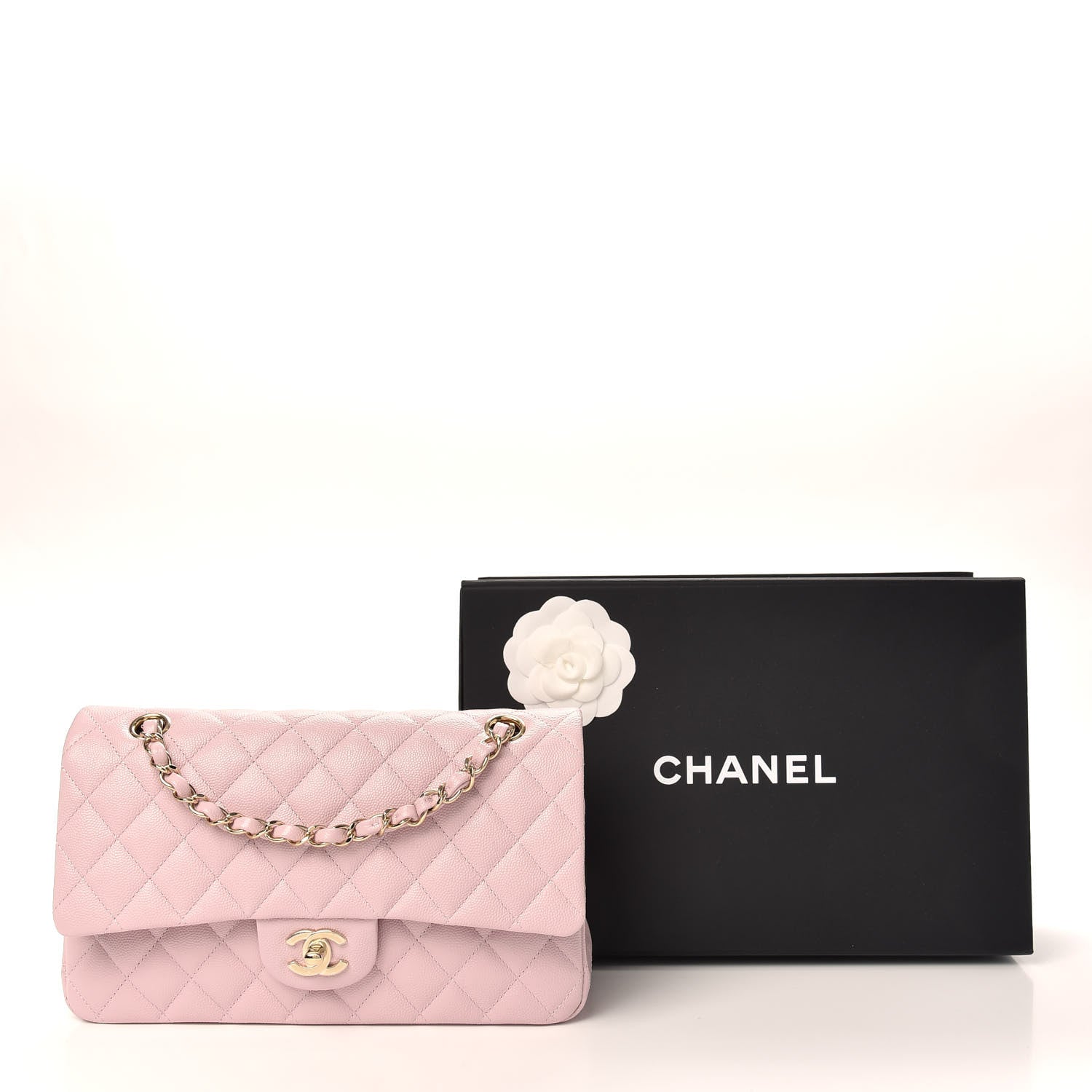 Chanel Caviar Quilted Medium Double Flap Light Pink 10 of 10