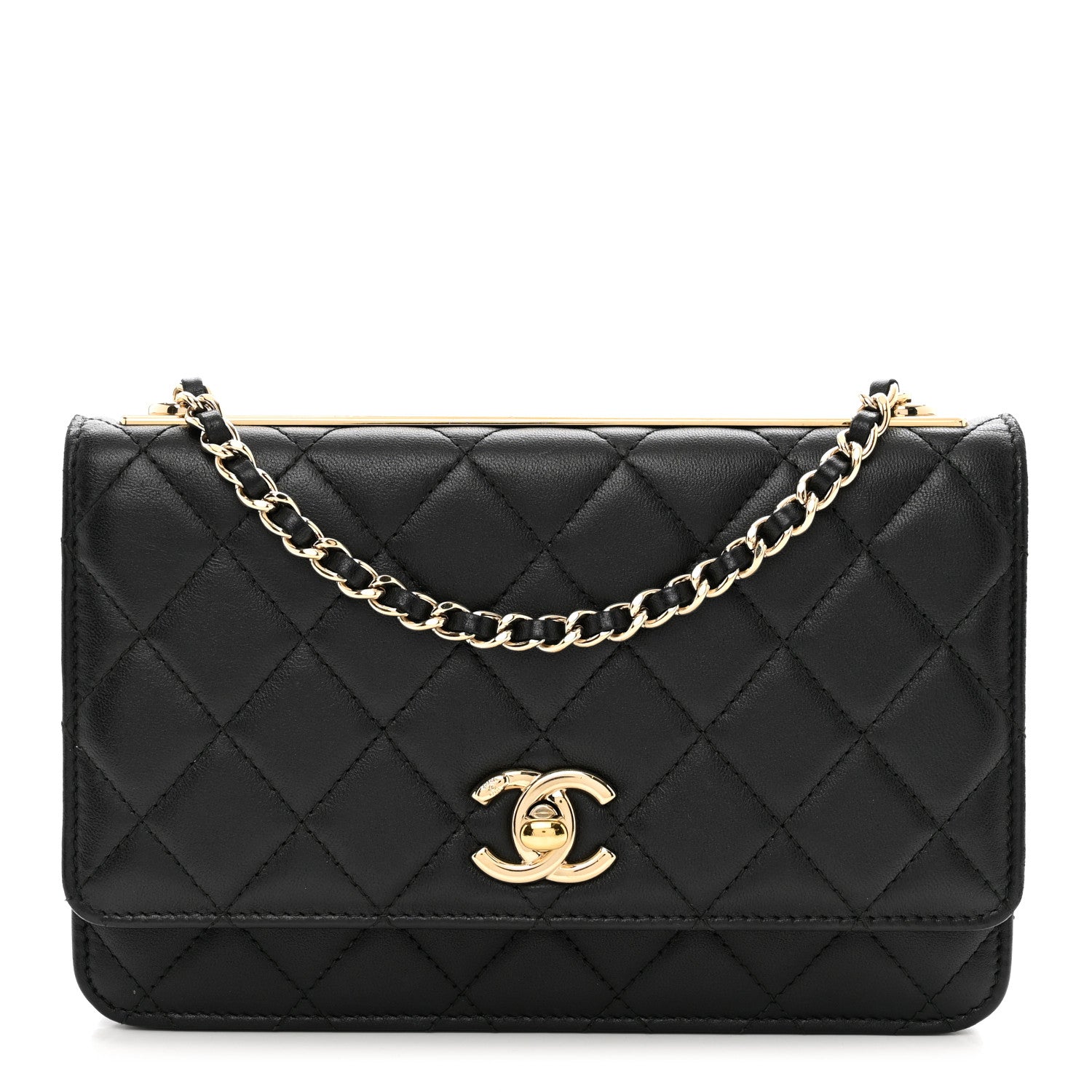 Chanel Lambskin Quilted Trendy CC Wallet On Chain WOC Black 1 of 11