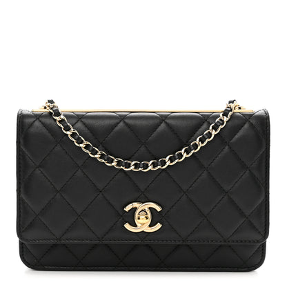 Chanel Lambskin Quilted Trendy CC Wallet On Chain WOC Black 1 of 11