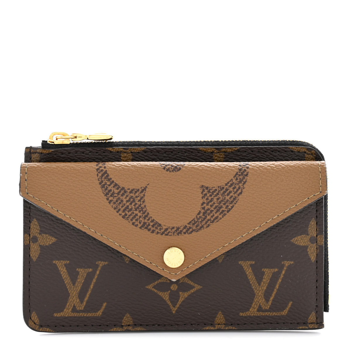 Reverse Monogram Recto Verso Card Holder Brown