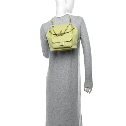 Chanel Lambskin Quilted Large Duma Drawstring Backpack Light Green 2 of 10