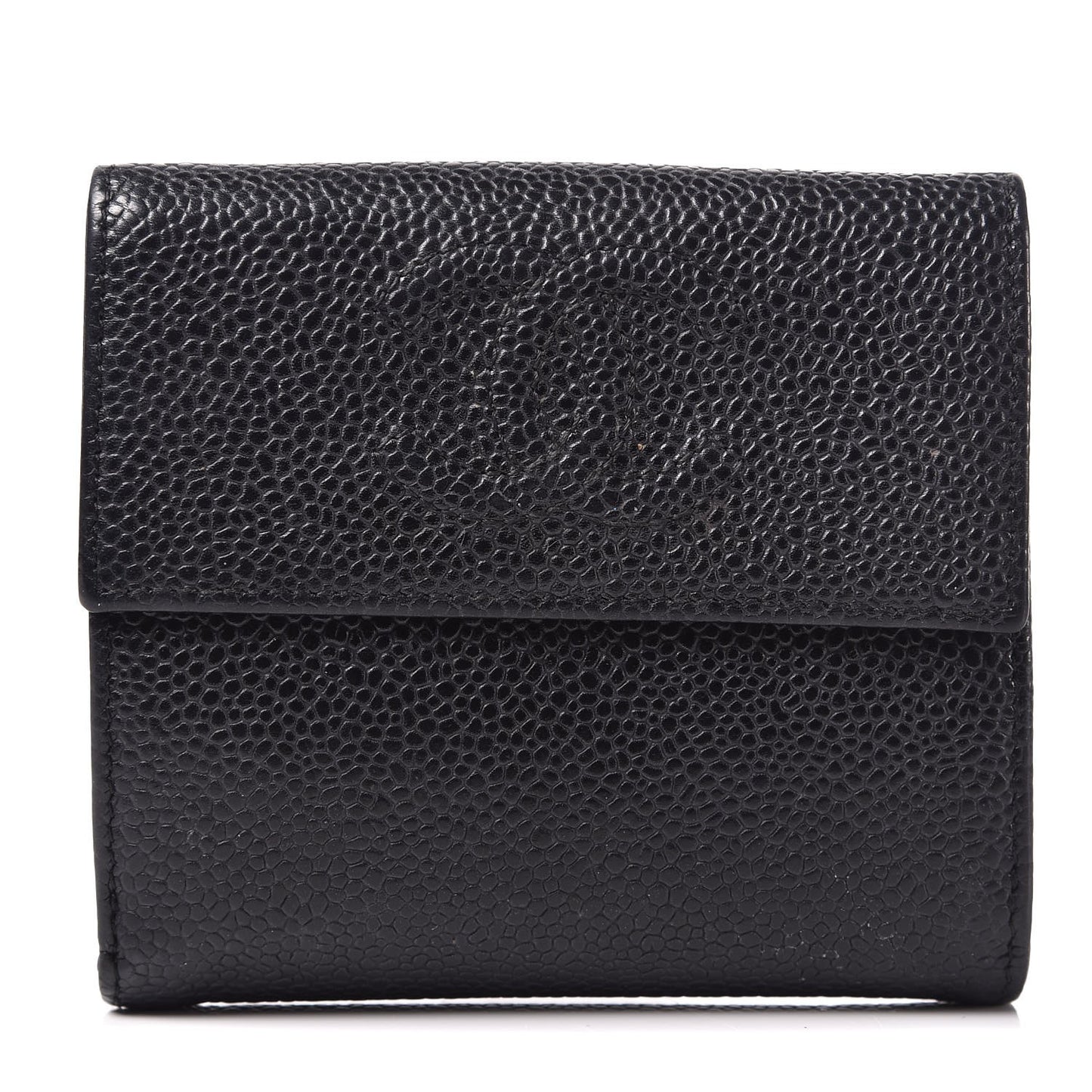 Caviar Timeless CC Compact Flap Wallet Black