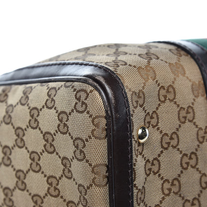 Gucci Monogram Vintage Web Medium Boston Dark Brown 17 of 19