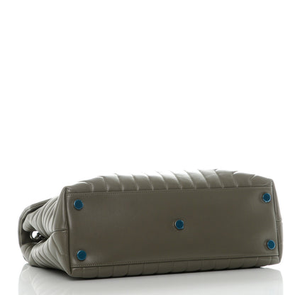 Saint Laurent Calfskin Y Quilted Monogram XL Loulou Chain Satchel Fog 4 of 7