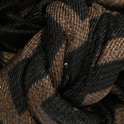 Fendi Silk FF Logo Hair Scrunchie Black Tobacco 3 of 4