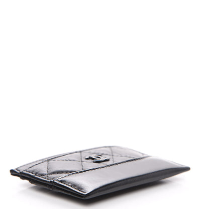 Chanel Aged Calfskin Quilted Gabrielle Card Holder Wallet So Black 3 of 8