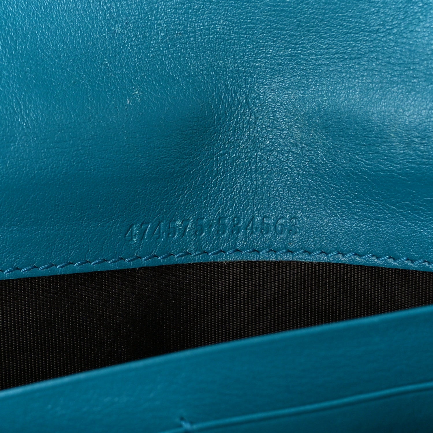 Gucci Velvet Matelasse GG Marmont Chain Wallet Pavone Cyan 7 of 10