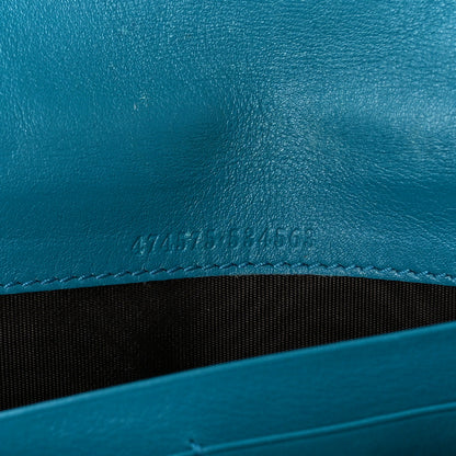 Gucci Velvet Matelasse GG Marmont Chain Wallet Pavone Cyan 7 of 10