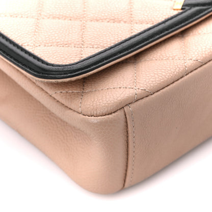 Chanel Caviar Quilted Medium CC Filigree Flap Beige Black 9 of 10
