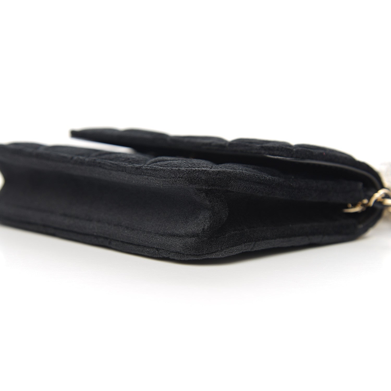 Chanel Velvet Quilted Pearl Crush Clutch With Chain Black 5 of 10