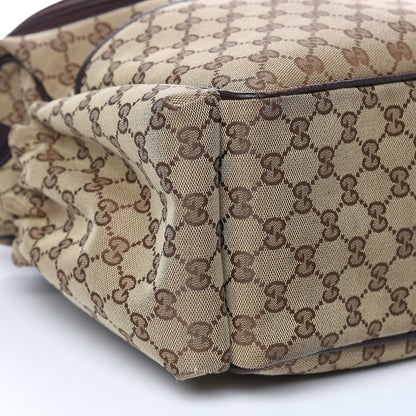 Gucci Monogram Natural Pigskin Large Diaper Bag Beige Ebony Cocoa Dark Chocolate 9 of 17