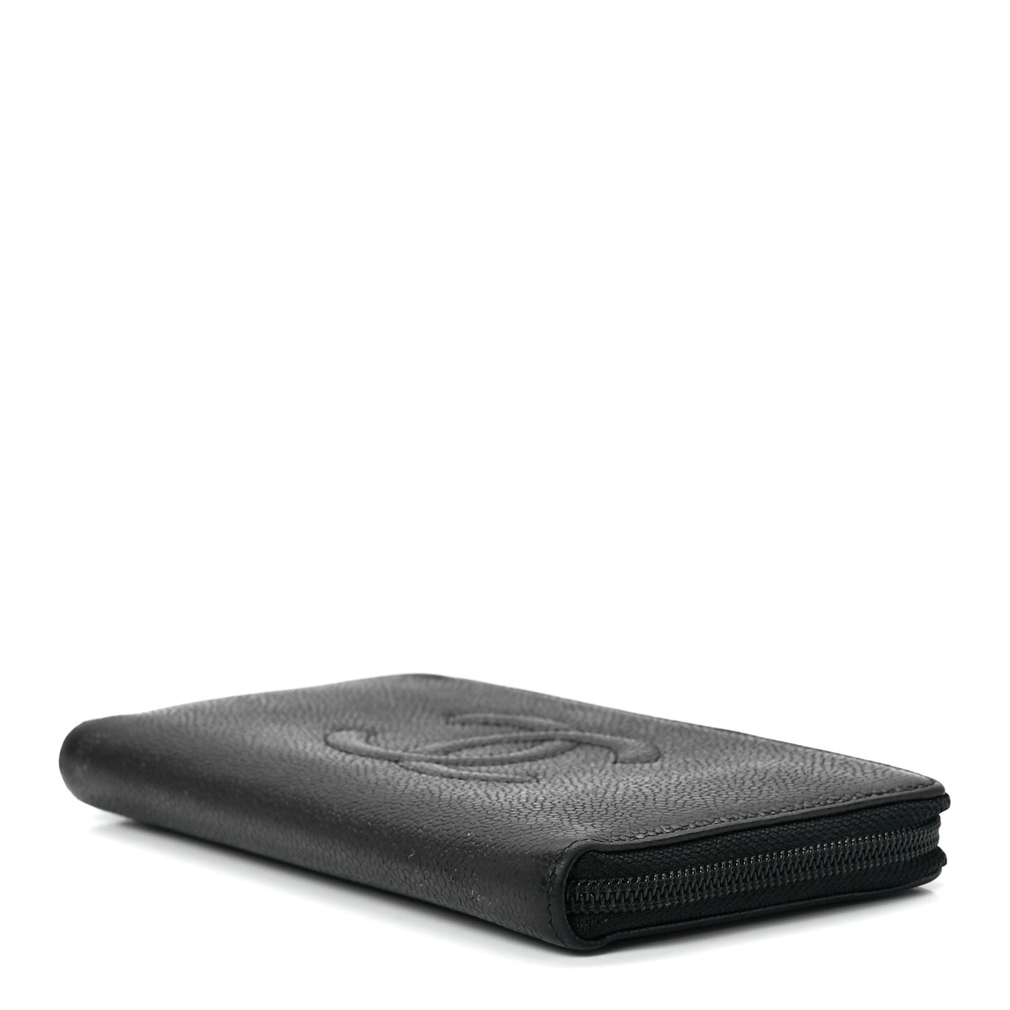 Caviar Large Timeless CC Zip Around Wallet Black