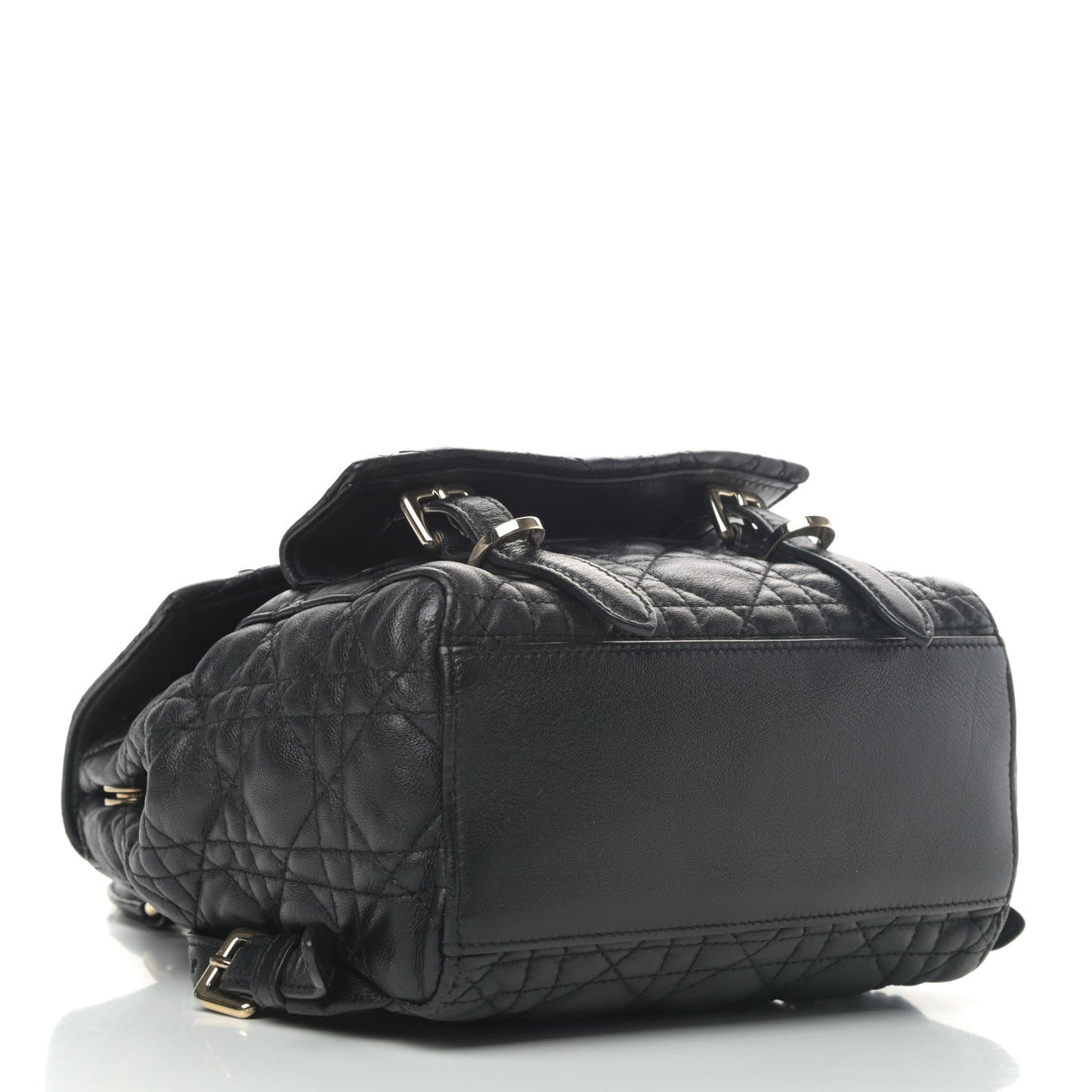 Lambskin Cannage Small Lucky Badge Stardust Backpack Black